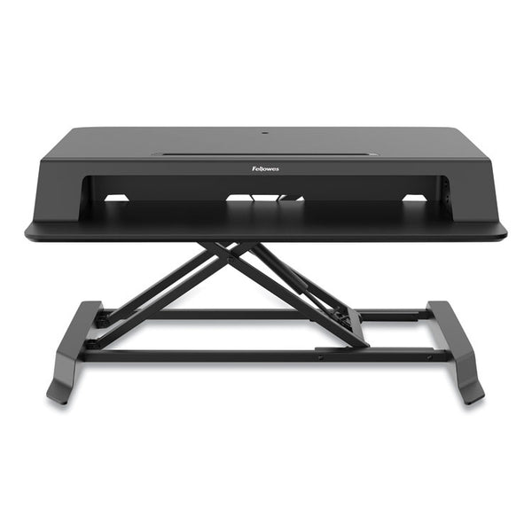 Fellowes® Lotus LT Sit-Stand Workstation, 34.38" x 28.38" x 7.62", Black (FEL8215001)