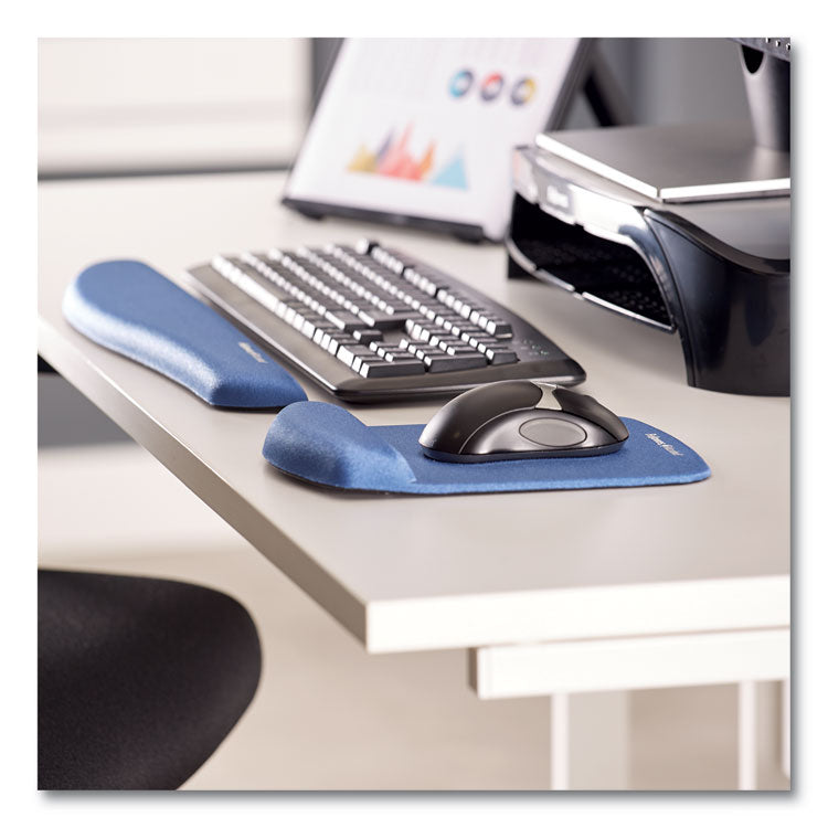 Fellowes® PlushTouch Mouse Pad with Wrist Rest, 7.25 x 9.37, Blue (FEL9287301)