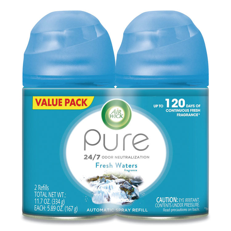 Air Wick® Freshmatic Ultra Automatic Spray Refill, Fresh Waters, 5.89 oz Aerosol Spray, 2/Pack (RAC82093PK) Each