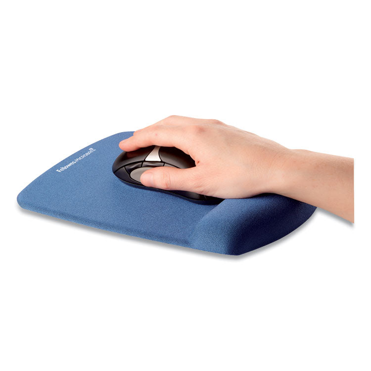 Fellowes® PlushTouch Mouse Pad with Wrist Rest, 7.25 x 9.37, Blue (FEL9287301)