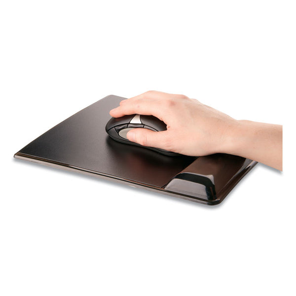 Fellowes® Gel Wrist Support with Attached Mouse Pad, 8.25 x 9.87, Black (FEL9182301)