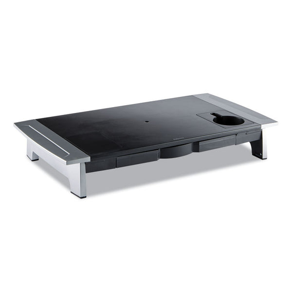 Fellowes® Office Suites Premium Monitor Riser, 27" x 14" x 4" to 6.5", Black/Silver (FEL8031001)