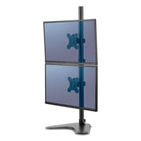 Fellowes® Professional Series Freestanding Dual Stacking Monitor Arm, For 32" Monitors, 15.3" x 35.5" x 11", Black, Supports 17 lb (FEL8044001) Each