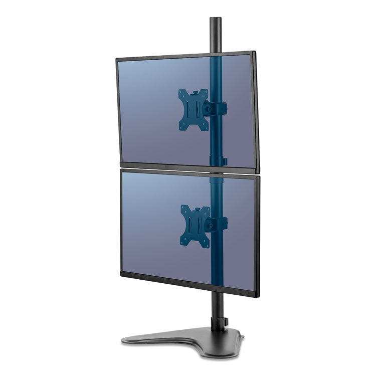 Fellowes® Professional Series Freestanding Dual Stacking Monitor Arm, For 32" Monitors, 15.3" x 35.5" x 11", Black, Supports 17 lb (FEL8044001) Each