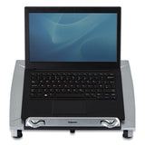 Fellowes® Office Suites Laptop Riser Plus, 15.06" x 10.5" x 6.5", Black/Silver, Supports 10 lbs (FEL8036701)