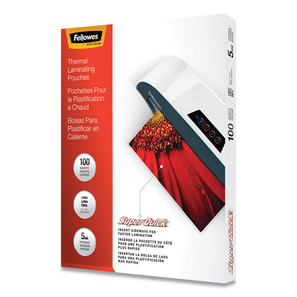 Fellowes® Laminating Pouches, 5 mil, 9" x 11", Gloss Clear, 100/Pack (FEL5223001)