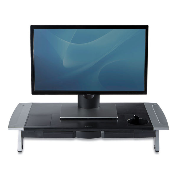 Fellowes® Office Suites Premium Monitor Riser, 27" x 14" x 4" to 6.5", Black/Silver (FEL8031001)