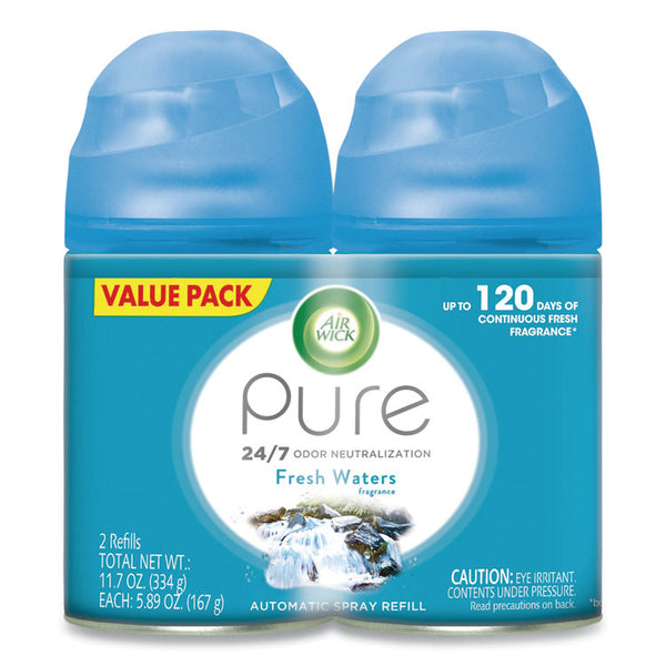 Air Wick® Freshmatic Ultra Spray Refill, Fresh Waters, 5.89 oz Aerosol Spray, 2/Pack 3 Packs/Carton (RAC82093CT) Case of 6