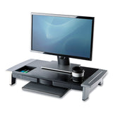 Fellowes® Office Suites Premium Monitor Riser, 27" x 14" x 4" to 6.5", Black/Silver (FEL8031001)