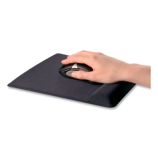 Fellowes® Ergonomic Memory Foam Wrist Support with Attached Mouse Pad, 8.25 x 9.87, Black (FEL9181201)