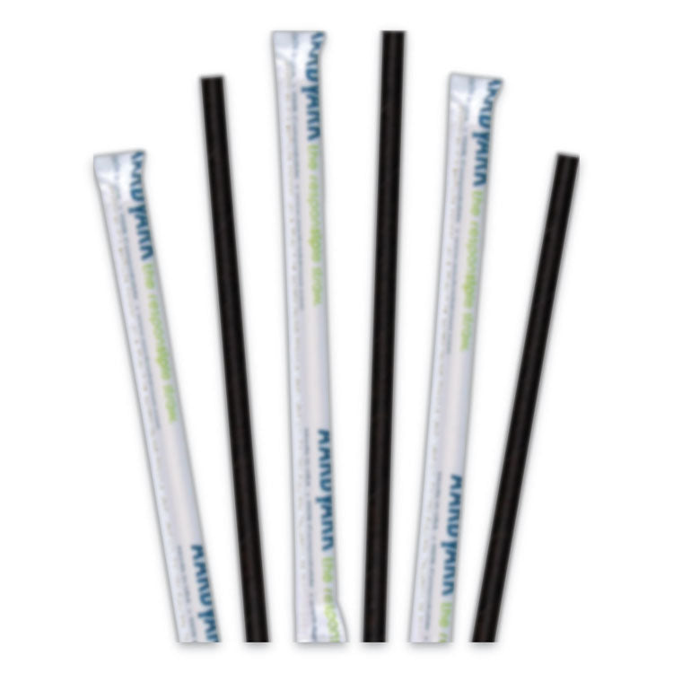 Hoffmaster® Aardvark Paper Straws, 5.75", Black, 3,200/Carton (HFM61612099)