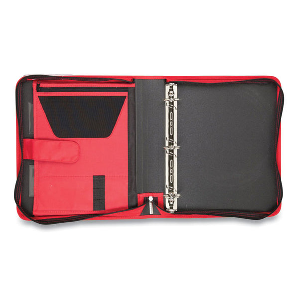 Five Star® Tech Zipper Binder, 3 Rings, 1.5" Capacity, 11 x 8.5, Red/Black Accents (ACC72206)