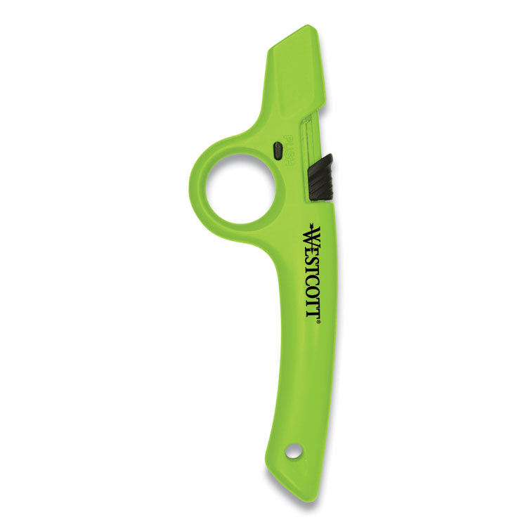 Westcott® Full Size Retractable Box Cutter, Plastic Handle, Green, 6/Box (ACM17530) Box of 6