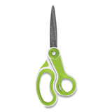 Westcott® CarboTitanium Bonded Scissors, 8" Long, 3.25" Cut Length, White/Green Bent Handle (ACM17444) Each