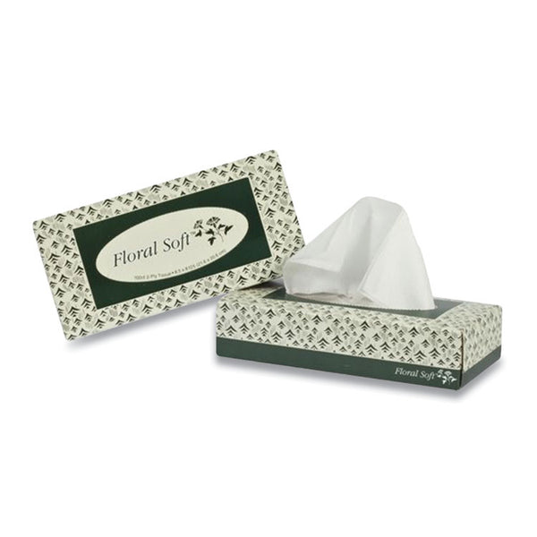 Floral Soft® White Facial Tissue, 2-Ply, 100 Sheets/Box, 30 Boxes/Carton (APAF100) Case of 30