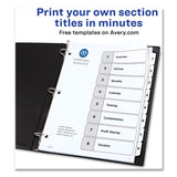 Avery® Customizable Table of Contents Ready Index Black and White Dividers, 8-Tab, 1 to 8, 11 x 8.5, White, 6 Sets (AVE11822)