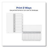 Avery&reg; Customizable Table of Contents Ready Index Black and White Dividers, 12-Tab, 1 to 12, 11 x 8.5, 6 Sets (AVE11824)