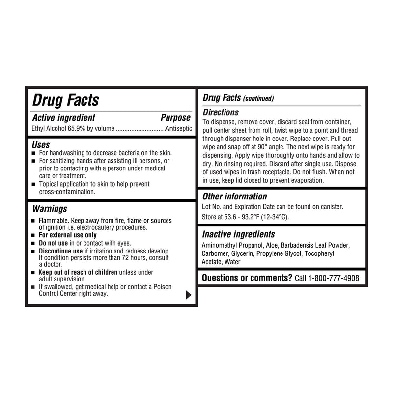 McKesson Hand Sanitizing Wipe 160 Count Ethyl Alcohol Wipe Canister (1179868_CS) 12/CS