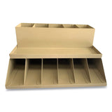 CONTROLTEK® Coin Wrapper and Bill Strap 2-Tier Rack, 11 Compartments, 9.38 x 8.13 4.63, Plastic, Pebble Beige (CNK500013)