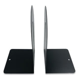 Huron Steel Bookends, Fashion Style, Nonskid Base, 4.75 x 5.5 x 9, Black, Pair (CTXHASZ0091) 1 Pair