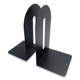 Huron Steel Bookends, Fashion Style, Nonskid Base, 4.75 x 5.5 x 9, Black, Pair (CTXHASZ0091) 1 Pair