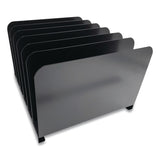 Huron Steel Vertical File Organizer, 6 Sections, Letter Size Files, 11 x 12 x 8, Black (CTXHASZ0144) Each