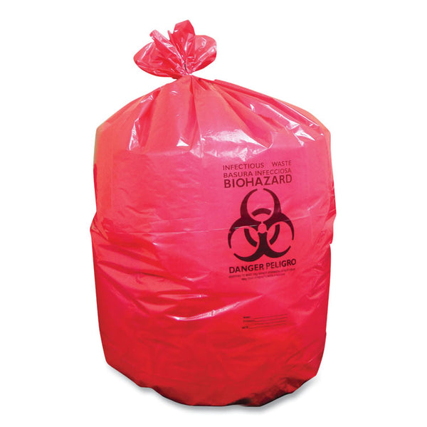 Coastwide Professional™ Biohazard Can Liners, 33 gal, 33 x 39, Red, 150/Carton (CWZ342592)