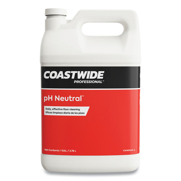 Coastwide Professional™ pH Neutral Daily Floor Cleaner Concentrate, Strawberry Scent, 1 gal Bottle, 4/Carton (CWZ919529)