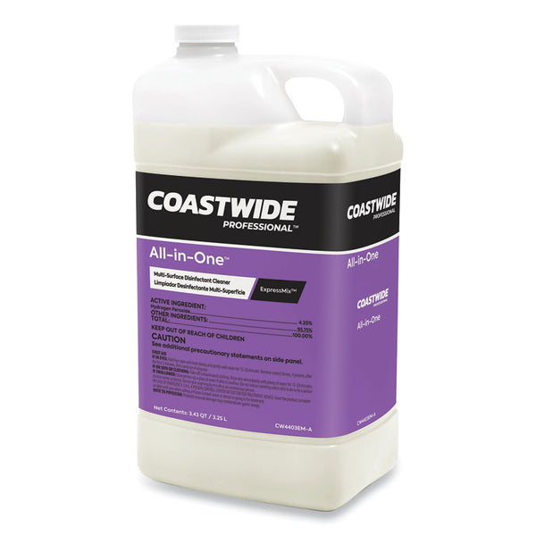 Coastwide Professional™ All-in-One Multi-Surface Disinfectant Cleaner Concentrate for ExpressMix Systems, Unscented, 3.25 L Bottle, 2/Carton (CWZ24321410)