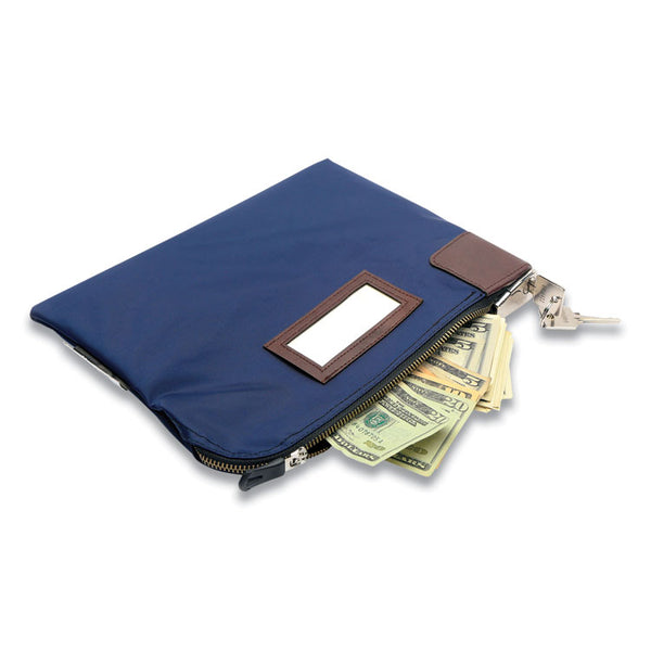 Honeywell Key Lock Deposit Bag with 2 Keys, Vinyl, 1.2 x 11.2 x 8.7,  Navy Blue (HWL6505)