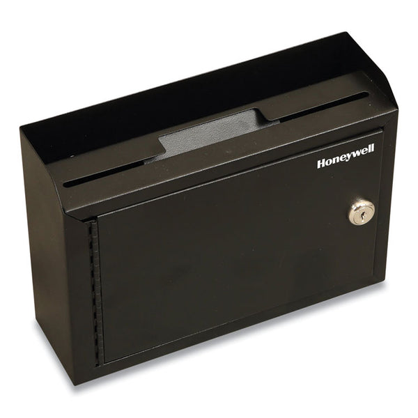 Honeywell Drop Box Safe with Keys, 9.9 x 3 x 7.1, 0.12 cu ft, Black (HWL6204) Each