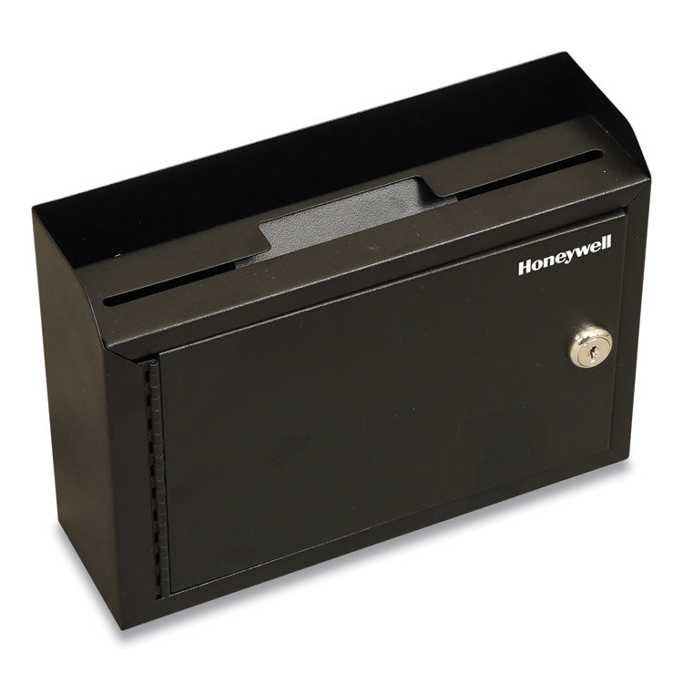 Honeywell Drop Box Safe with Keys, 9.9 x 3 x 7.1, 0.12 cu ft, Black (HWL6204) Each