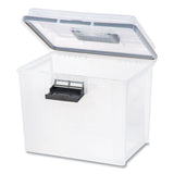 IRIS WEATHERTIGHT Portable File Box, Letter Files, 13.7 x 10.4 x 11.8, Clear/Gray Accents (IRS110351) Each