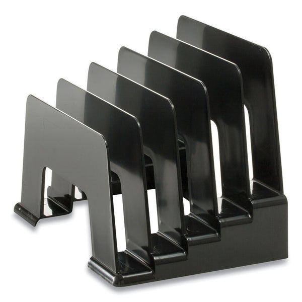 Officemate Recycled Incline Mail Sorter, 5 Sections, Envelopes, 8 x 5.5 x 6, Black (OIC26002) Each