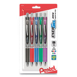 Pentel® EnerGel RTX Gel Pen, Retractable, Bold 1 mm, Assorted Ink and Barrel Colors, 5/Pack (PENBL80BP5M)