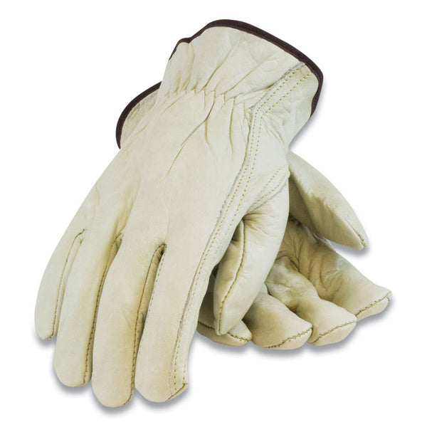 PIP Economy Grade Top-Grain Cowhide Leather Drivers Gloves, Small, Tan (PID68162S)