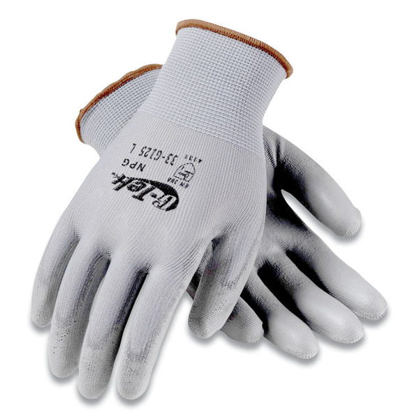 G-Tek® GP Polyurethane-Coated Nylon Gloves, Large, Gray, 12 Pairs (PID33G125L)
