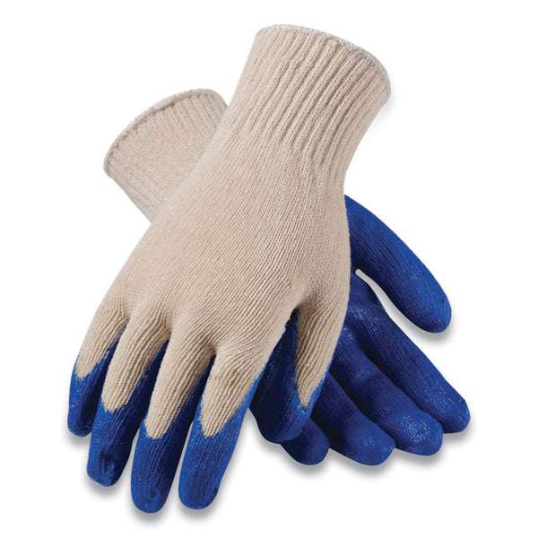 PIP Seamless Knit Cotton/Polyester Gloves, Regular Grade, Large, Natural/Blue, 12 Pairs (PID39C122L)