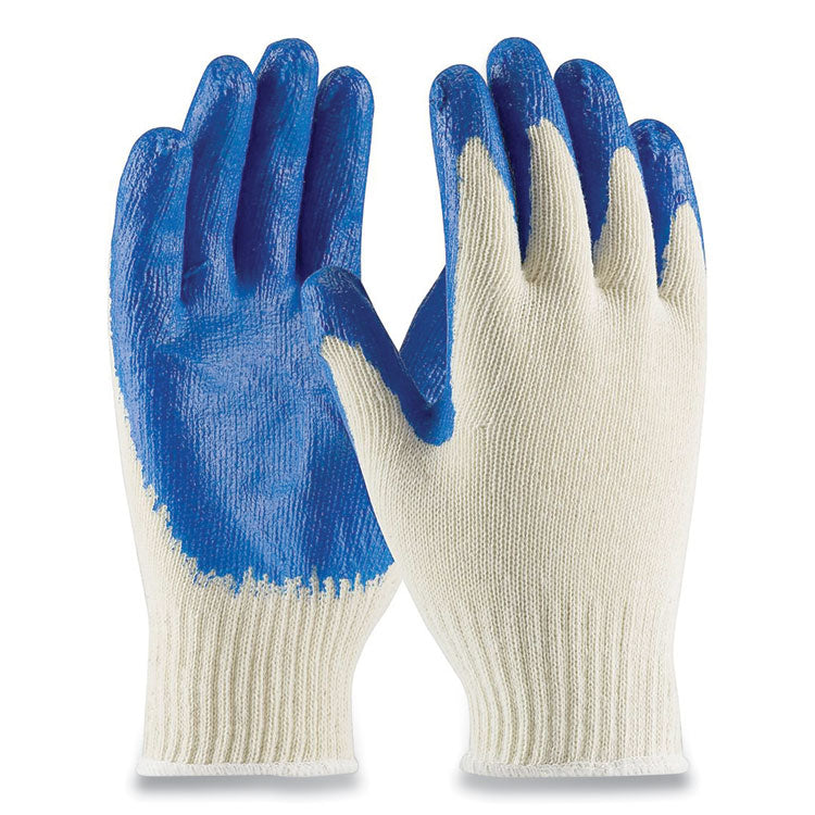 PIP Seamless Knit Cotton/Polyester Gloves, Regular Grade, Large, Natural/Blue, 12 Pairs (PID39C122L)