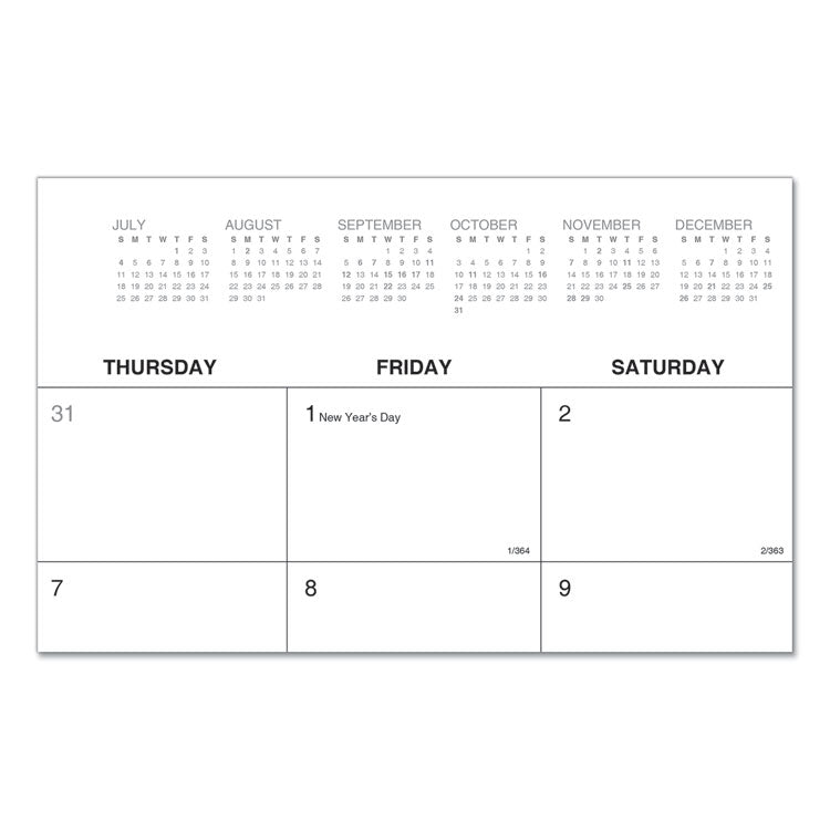 Universal® Desk Pad Calendar, 22 x 17, White Sheets, Black Binding, Clear Corners, 12-Month (Jan to Dec): 2025 (UNV71002)