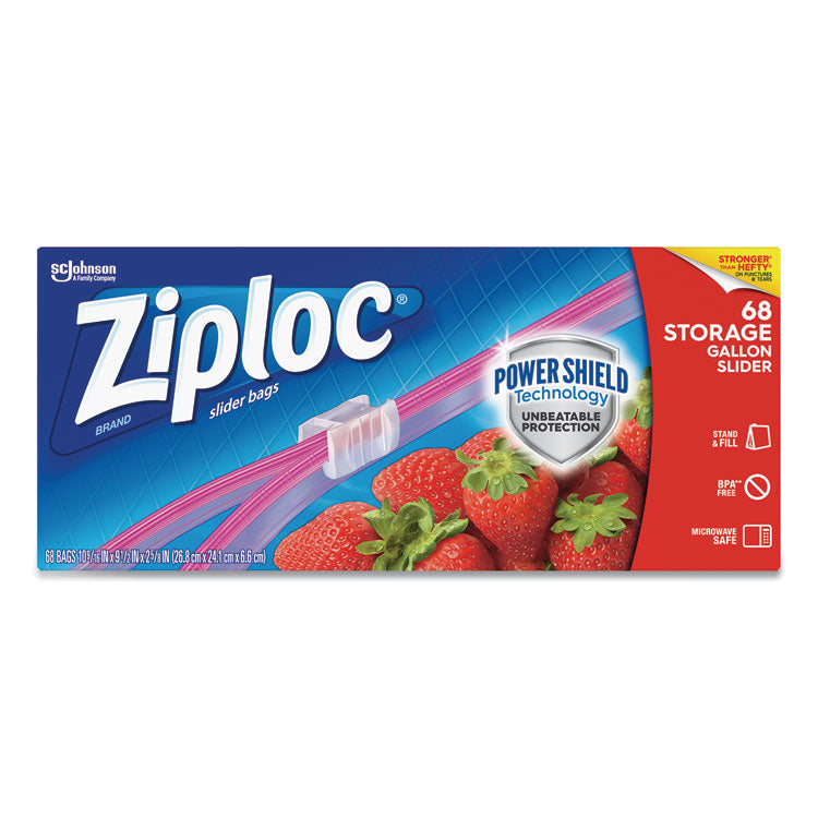 Ziploc® Slider Storage Bags, 1 gal, 9.5" x 10.56", Clear, 9/Carton (SJN316489) Case of 9