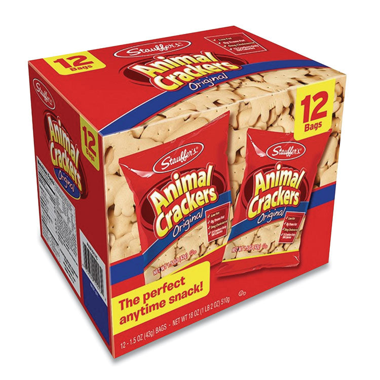 Stauffer's® Animal Crackers, 1.5 oz Bag, 12/Box (SFF10173) Box of 12