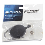 SICURIX® Quick Clip Card Reels, 30" Extension, Oval, Black (SRXBAU68754) Each