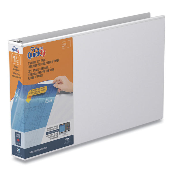 Stride QuickFit Ledger D-Ring View Binder, 3 Rings, 1.5" Capacity, 11 x 17, White (STW94020)