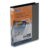 Stride QuickFit D-Ring View Binder, 3 Rings, 1" Capacity, 11 x 8.5, Black (STW87011) Each