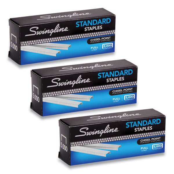 Swingline® S.F. 1 Standard Staples, 0.25" Leg, 0.5" Crown, Steel, 5,000/Box, 3 Boxes/Pack (SWIS7035104)