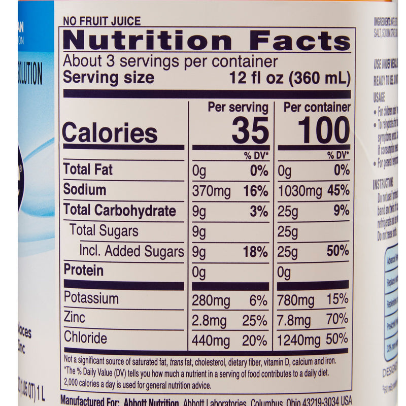 Pedialyte® Classic Oral Electrolyte Solution Mixed Fruit Flavor 33.8 oz. Electrolyte (223081_CS) 8/CS