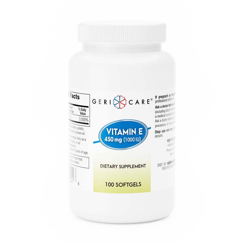 McKesson Brand Vitamin Supplement Vitamin E 1,000 IU Strength Softgel 100 per Bottle (689191_BT) 1/BT