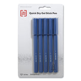 TRU RED™ Quick Dry Gel Pen, Stick, Fine 0.5 mm, Blue Ink, Blue Barrel, 5/Pack (TUD24377034) Pack of 5