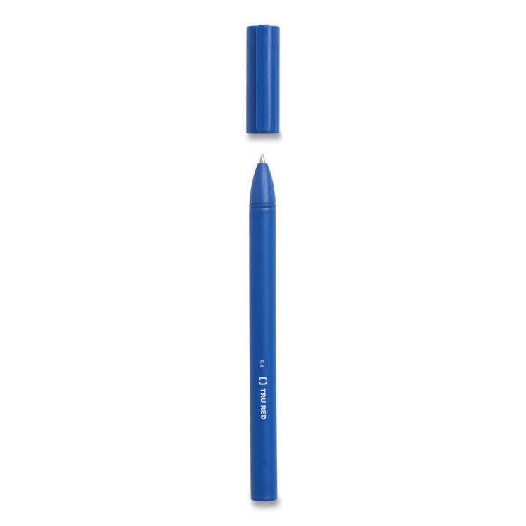 TRU RED™ Quick Dry Gel Pen, Stick, Fine 0.5 mm, Blue Ink, Blue Barrel, 5/Pack (TUD24377034) Pack of 5